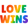 Love Wins LGBT Rainbow Text