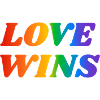 Love Wins LGBT Rainbow Text