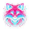 Neon Fox Glow Illustration Design