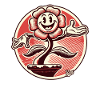 Funny Retro Cartoon Flower