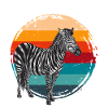 Safari-Träume – Zebra im Retro-Sonnenuntergang
