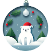 Eisbär in Weihnachtskugel