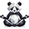 geometric panda bear in meditation
