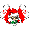 X mas Święty Mikołaj z flagą Polski