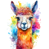 Lama oder Alpaka Aquarell Illustration
