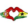 Portugal Ghana Flag Heart