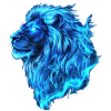 Lion Blue Flames