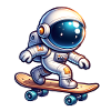 Skateboard Skater Astronaut