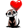Meerkat Heart Balloon - Heartful Creatures