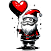 Nikolaus mit Herz Luftballon - Heartful Creatures