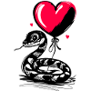Serpent avec ballon coeur - Heartful Creatures
