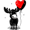 Elch mit Herz Luftballon - Heartful Creatures