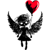 Angel with Heart Balloon - Heartful Creatures