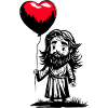 Jesus mit Herz Luftballon - Heartful Creatures