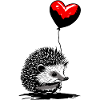 Hedgehog with Heart Balloon - Heartful Creatures