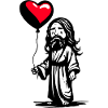 Jesus mit Herz Luftballon - Heartful Creatures
