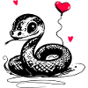 Serpent avec ballon coeur - Heartful Creatures