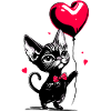 Ballon Chat Sphynx Coeur - Heartful Creatures