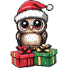 hibou Noël Comic Cadeaux