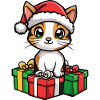 Cat Christmas Comic Gifts Head