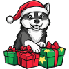 Husky Dog Christmas Comic Gifts