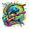 Singing fish with guitar