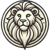 Stylized Lion Badge Design