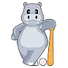 Nilpferd Baseball Baseballschläger