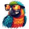 Parrot with sunglasses