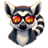 A stylish lemur wearing sunglasses
