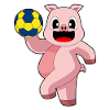 Pig Handball Player Handball