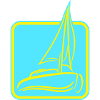 Barca a vela Logo Icona Barca a vela quadrata Nave