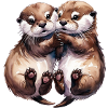 Cuddling Otters