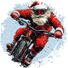 Downhill Biker Christmas / Santa Claus