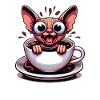 Sphinx Katze Kaffee Koffeinschock Lustig