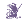 Mouse Rat Hockey Player Silhouette