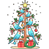 Christmas Budgie Bird Christmas Tree