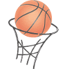 Basketball mit Korb