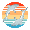 Bull Shark Retro Sunset