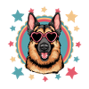 Cool German Shepherd with sunglasses
