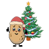 Potato Santa Claus Christmas Tree Xmas