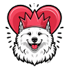 Cool Samoyède Chien avec Couronne