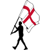 Flag England man walking