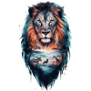 Majestic Lion Landscape African Art