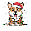 Pembroke Welsh Corgi Christmas Lights Xmas Dogs