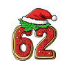 62 Number Christmas Cookie