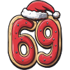 69 Number Christmas Cookie