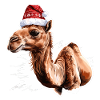 Camel with Santa hat