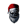 Merry Christmas Skull Skeleton with Santa Hat Xmas