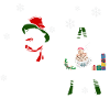 Snowman with Christmas window motif